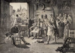 Campanya de vacunació anticolèrica del Dr. Ferran a Alzira, en un gravat de R.J. Contell (La Ilustración Española y Americana, 1885)