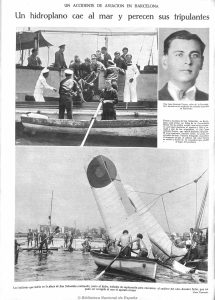 Imatges de l'accident aeri a la platja de Sant Sebastià a Mundo gráfico (30 maig 1934 / BNE).